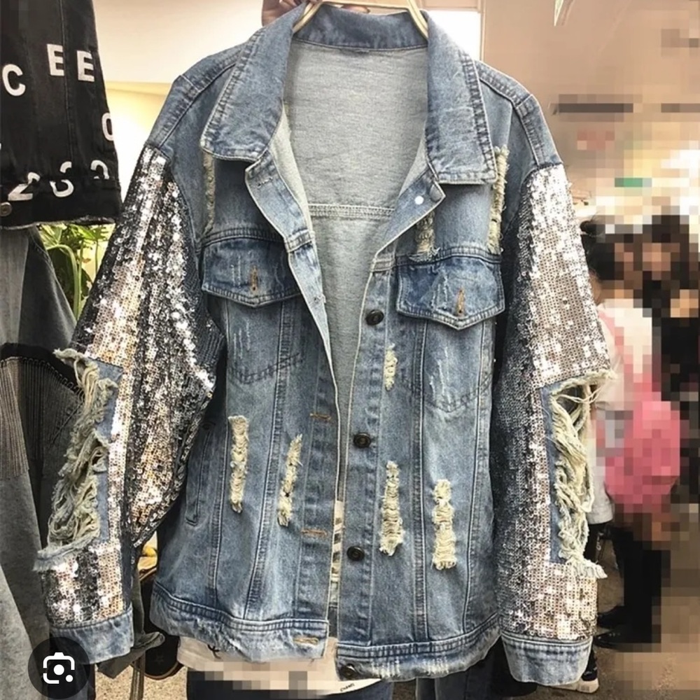 Unique Size Large Denim Macron Jacket - image 1